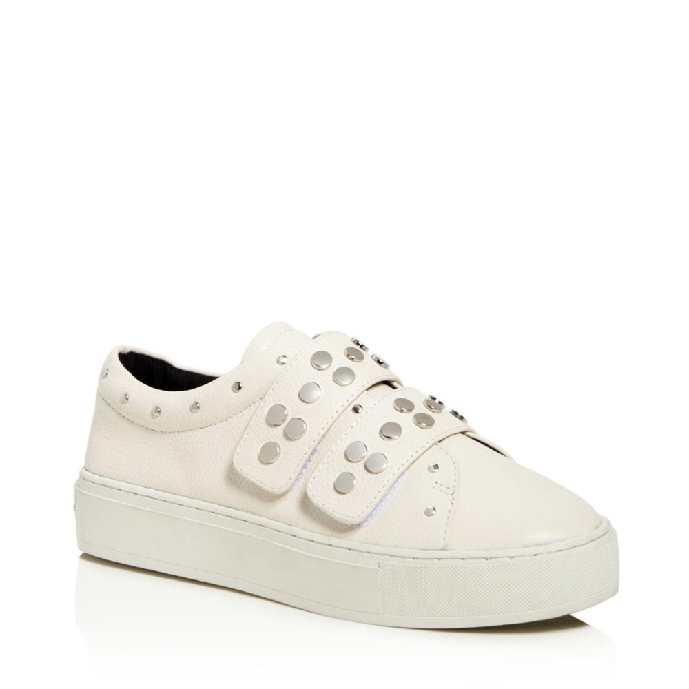 Natasha Studded Platform Sneaker In White 5.5